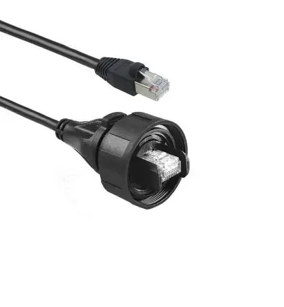 Produktfoto 1 von Bulgin PX0897 Cat6a Ethernet-Kabel, 3 m, Schwarz Abgeschirmt Geschirmt, Polyurethan