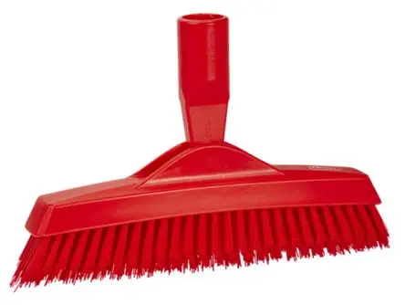 Produktfoto 1 von Vikan 225 mm Scheuerbürste Rot mit Polyester-Borsten Fugen-Scheuerbürste, Hart Rot, Borsten L. 40 mm Lebensmittelsicher