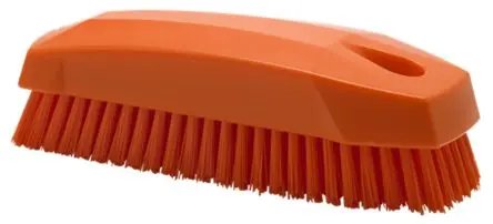 Produktfoto 1 von Vikan 130 mm Scheuerbürste Orange mit Polyester-Borsten Nagelbürste, Hart, Borsten L. 17 mm Lebensmittelsicher für