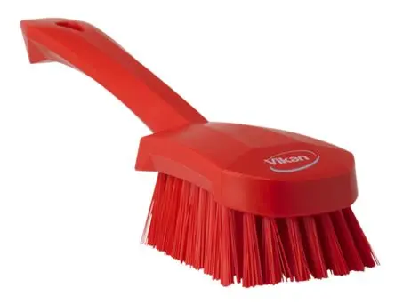 Produktfoto 1 von Vikan 270 mm Scheuerbürste Rot mit Polyester-Borsten Waschbürste, Hart Rot, Borsten L. 36 mm Lebensmittelsicher für