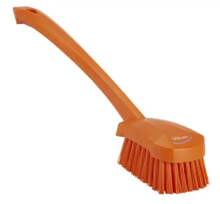 Produktfoto 1 von Vikan 415 mm Scheuerbürste Orange mit Polyester-Borsten Waschbürste, Hart Orange, Borsten L. 36 mm Lebensmittelsicher