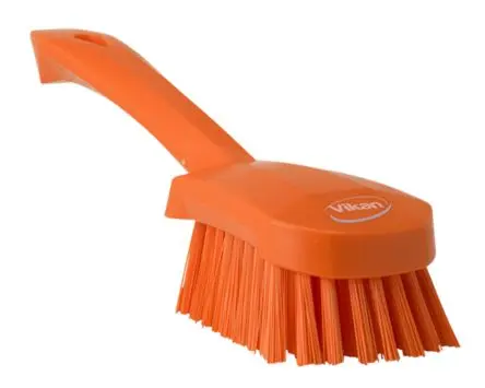 Produktfoto 1 von Vikan 270 mm Scheuerbürste Orange mit Polyester-Borsten Waschbürste, Hart Orange, Borsten L. 36 mm Lebensmittelsicher