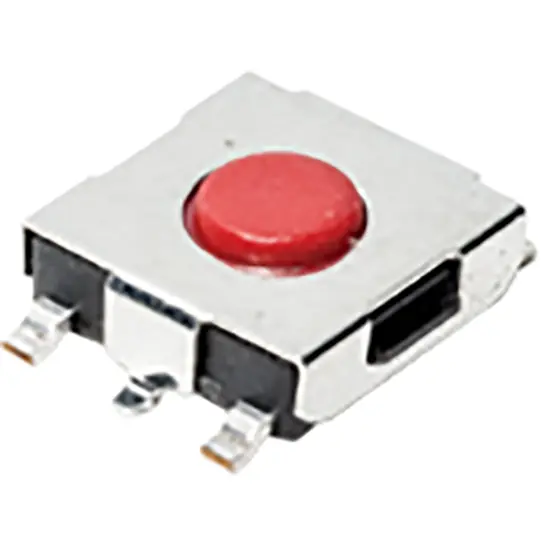 Produktfoto 1 von C & K Taster SPST, SMD 50 mA Tastend 3.4mm Oben, 6.3 x 6.4mm B. 6.4mm L. 6.3mm