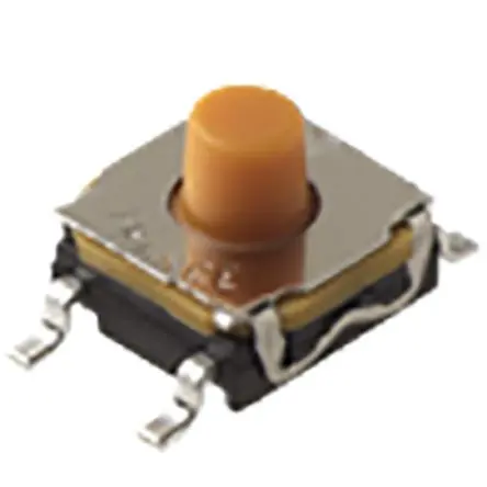 Produktfoto 1 von C & K IP67 Taster SPST Oben, SMD 50mA Tastend 5.2 mm Oberfläche B. 6.2mm L. 6.2 mm