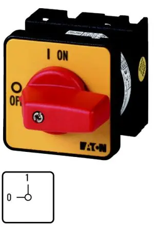 Produktfoto 1 von Eaton T0 Nockenschalter 20 A, 1, 3-phasig, 2-Stufen Handkipphebel Schraube, 90 °-Wurfwinkel