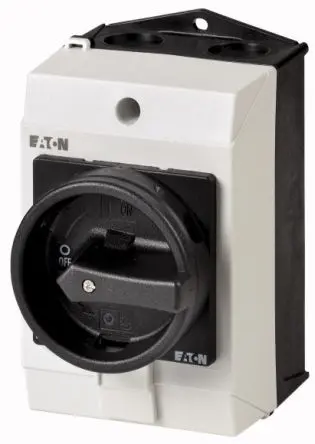 Produktfoto 1 von Eaton T0-2 Trennschalter 3-polig SMD 20A 5.5 kW Schwarz IP65 3-phasig