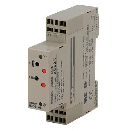 Produktfoto 1 von Omron H3DS Zeitrelais, DIN-Hutschiene 24 to 48 V dc 230V ac, 24 V ac, 0.1 s to 120 h, 2 Kont. 1, 1-poliger Umschalter