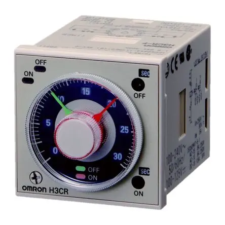 Produktfoto 1 von Omron H3CR Zeitrelais, DIN-Hutschiene 100 to 48 V dc 100V ac, 240 V ac, 0.05 s to 30 h, 2 Kont. Multifunktion, 2-poliger