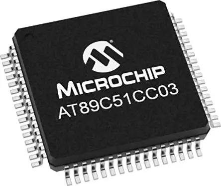 Produktfoto 1 von Microchip Mikrocontroller AT89C51CC03 80C51 8 bit Oberfläche 64kB Flash VQFP 64-Pin 40 MHz 2 kB RAM