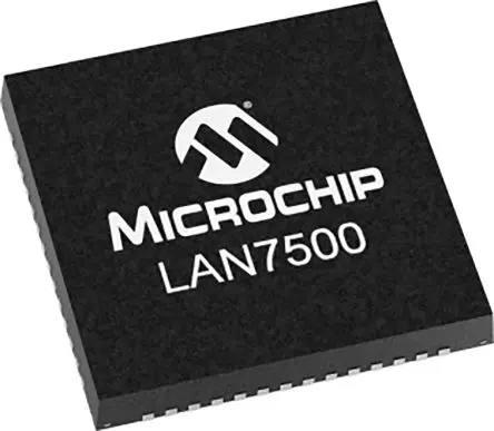 Produktfoto 1 von Microchip USB auf Ethernet Controller Vollduplex/Halbduplex 3.3 V 1000 Mbit/s USB, QFN 56-Pin 3.3V