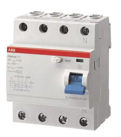 Produktfoto 1 von ABB F200 FI-Schutzschalter, 4-polig, 100A, 30 mA Typ A F200 IEC EN 61008, RoHS, CE