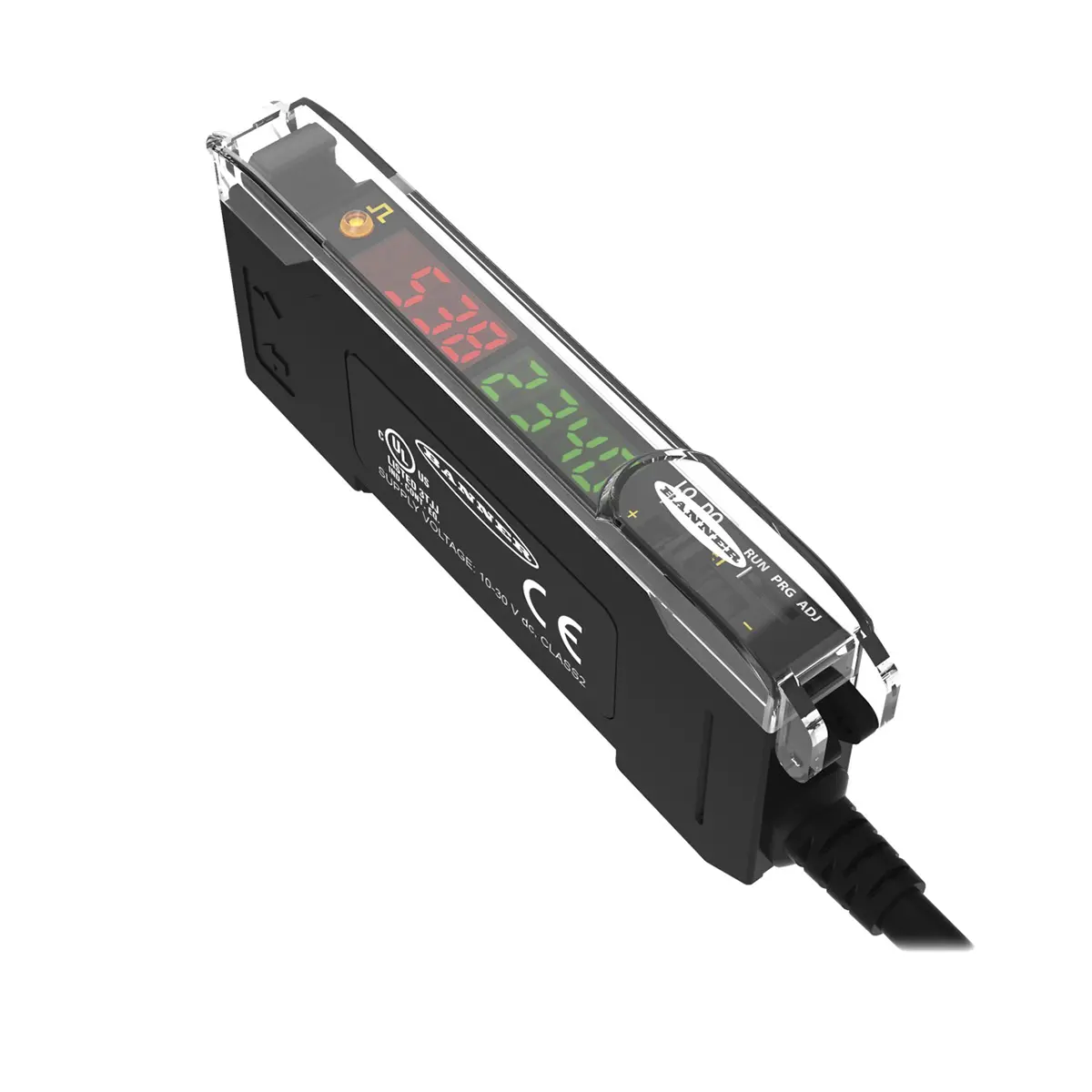 Produktfoto 1 von Banner Glas, Kunststoff PnP Faseroptik Verstärker 4-Draht IO-Link IP50 5 ms 30 V dc Rote LED / 960 mW