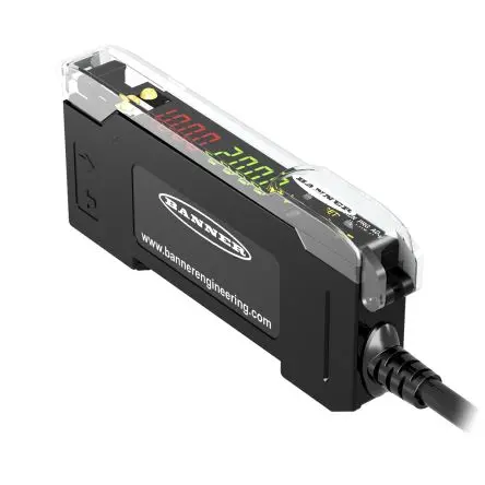 Produktfoto 1 von Banner Kunststoff, Glas PnP, Push-Pull Faseroptik Verstärker 3000 mm Kabel IO-Link IP50 1000μs 30V dc Rote LED / 960 mW