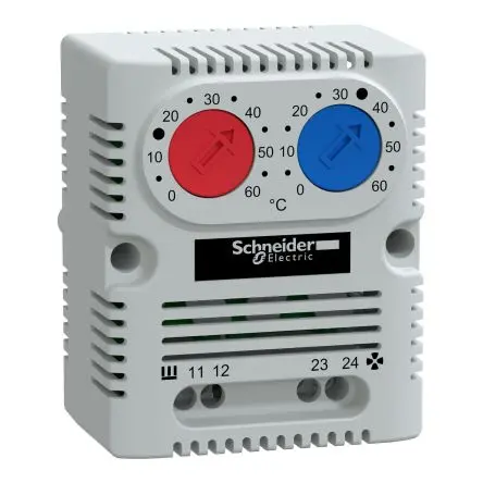 Produktfoto 1 von Schneider Electric ClimaSys CC Schaltschrank-Thermostat 10 A / 250V 1 Schließer/1 Öffner, 80 °C, 0 °C 250V
