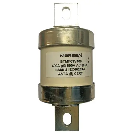 Mersen Central Bolted Tag fuse-links gG 690VAC/460VDC Sicherung mit Schraublaschen B4, 690V ac / 400A F REACH, RoHS, EN