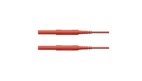 Produktfoto 1 von Schutzinger Messleitung 16A Stecker / Stecker, Rot Silikon-isoliert 2 m, 6 kV