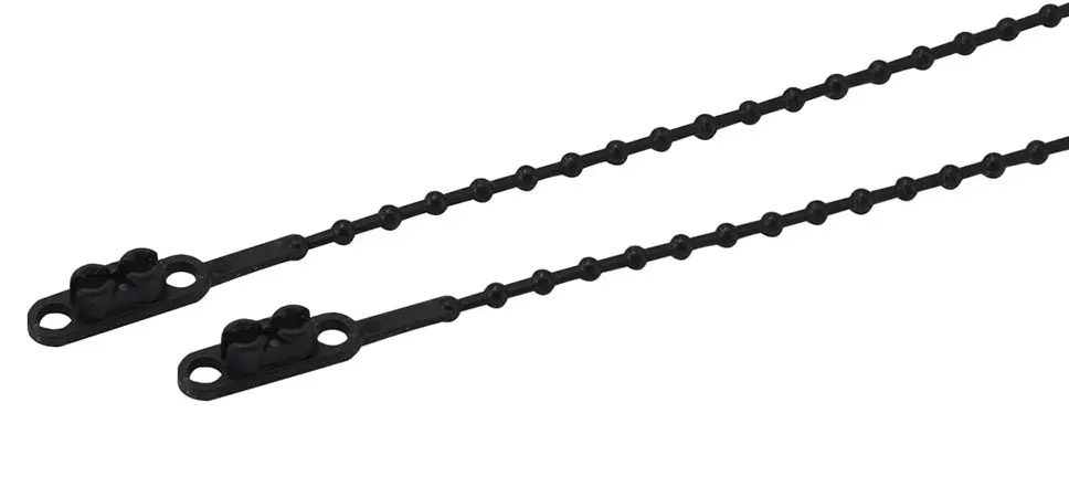 Produktfoto 1 von RS PRO Nylon 6.6 Kabelbinder Doppelkopf Schwarz 3.6 mm x 230 mm