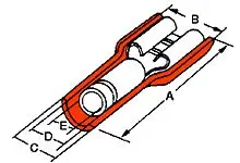 Produktfoto 1 von Molex Avikrimp 19002 Flachsteckhülse, Rot, Isoliert, 6.35 x 0.81 mm, Buchse, 22 AWG min, 18 AWG