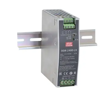 Produktfoto 1 von MEAN WELL DDR-240 DC/DC Konverter, 48V dc OUT 5 A DIN-Hutschiene 33.6V dc 4 kV dc 240 W -40 °C 70 °C