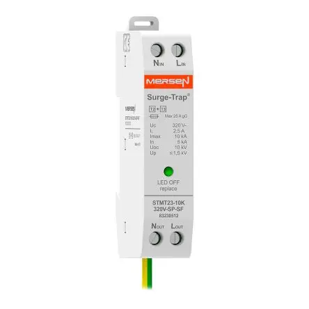 Produktfoto 1 von Mersen STMT23 Überspannungsschutz Typ 2+3/Klasse II+III 10 kA 230V, DIN-Hutschiene