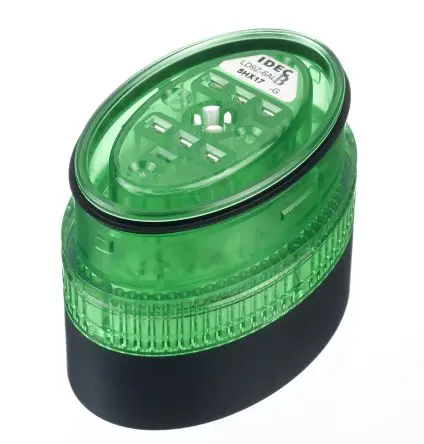 Produktfoto 1 von Idec LD9Z LED Dauer, Filament/Warnsummer Signalleuchte 24V ac/dc Grün Wand, Ø 60 mm IP65, IP54