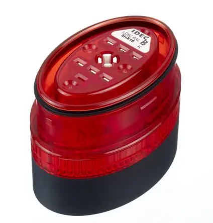 Produktfoto 1 von Idec LD6A LED Dauer, Filament/Warnsummer Signalleuchte 24V ac/dc Rot Wand, Ø 60 mm x 290 mm IP65, IP54