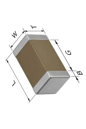 Produktfoto 1 von TDK, CGA, Oberfläche Keramik-Vielschichtkondensator X7R, 100 nF ±10 % / 50V dc, Gehäuse 0603, AEC-Q200