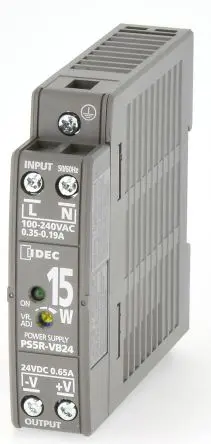 Produktfoto 1 von Idec PS5R DIN-Schienen Netzteil Geschalteter Modus 370 V dc, 264V ac Wechselstrom/Gleichstrom / 650 mA 24V dc DC 15 W