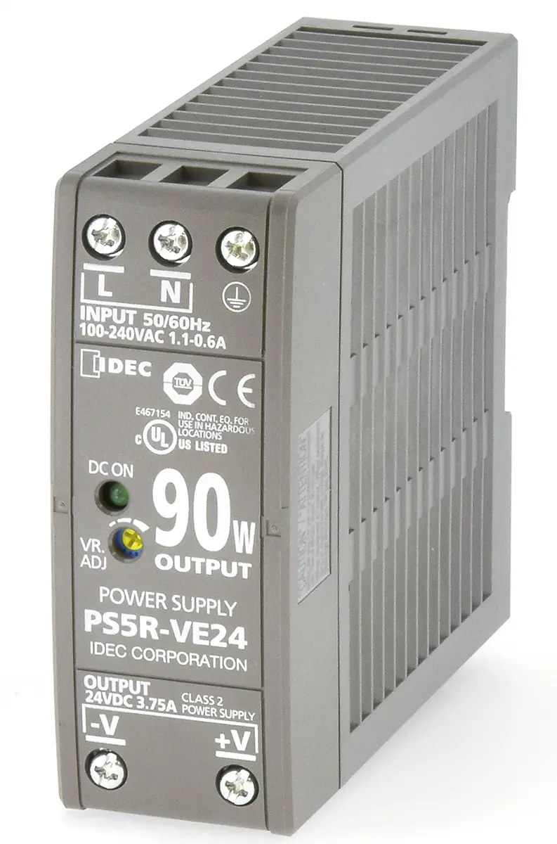 Produktfoto 1 von Idec PS5R DIN-Schienen Netzteil Getaktet 24V dc / 3.75A 90W 85 → 264 V ac / 100 → 370V dc