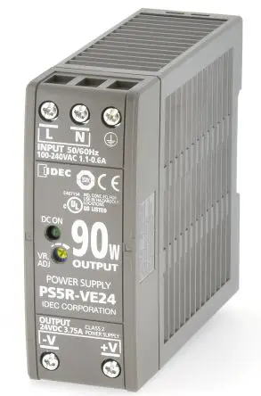 Produktfoto 1 von Idec PS5R DIN-Schienen Netzteil Geschalteter Modus 370 V dc, 264V ac Wechselstrom/Gleichstrom / 3.75 A 24V dc DC 90 W