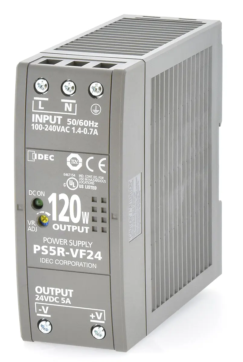 Produktfoto 1 von Idec PS5R DIN-Schienen Netzteil Getaktet 24V dc / 5A 120W 85 → 264 V ac / 100 → 370V dc