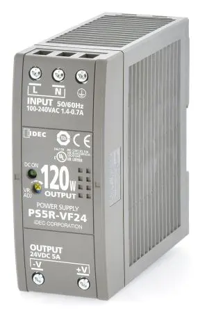 Produktfoto 1 von Idec PS5R DIN-Schienen Netzteil Geschalteter Modus 370 V dc, 264V ac Wechselstrom/Gleichstrom / 5 A 24V dc DC 120 W