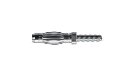 Produktfoto 1 von Schutzinger 4 mm Stecker Silber Bananenstecker, Kontakt Nickel, 33 V ac, 70V dc 32A