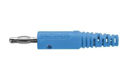 Produktfoto 1 von Schutzinger 4 mm Stecker Blau Bananenstecker, Kontakt Nickel, 70V dc 32A, Schraubanschluss