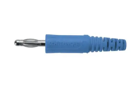Produktfoto 1 von Schutzinger 4 mm Stecker Blau Bananenstecker, Kontakt Nickel, 70V dc 32A, Schraubanschluss
