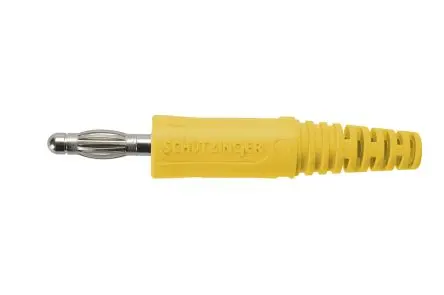 Produktfoto 1 von Schutzinger 4 mm Stecker Gelb Bananenstecker, Kontakt Nickel, 70V dc 32A, Schraubanschluss