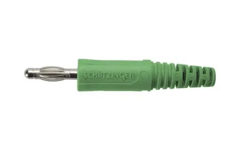 Produktfoto 1 von Schutzinger 4 mm Stecker Grün Bananenstecker, Kontakt Nickel, 70V dc 32A, Schraubanschluss