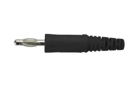 Produktfoto 1 von Schutzinger 4 mm Stecker Schwarz Bananenstecker, Kontakt Nickel, 70V dc 32A Lot