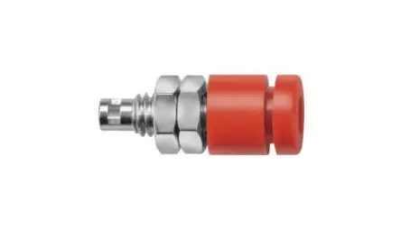Produktfoto 1 von Schutzinger 2 mm Buchse Rot Buchse für Laborstecker, Kontakt Nickel, 33 V ac, 70V dc 10A Lot