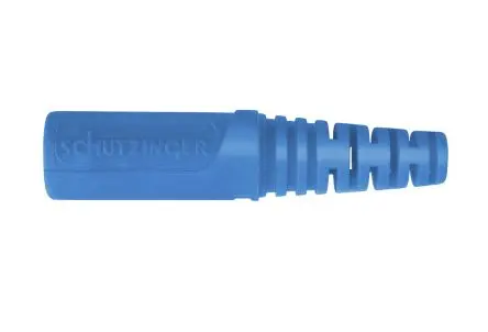 Produktfoto 1 von Schutzinger 4 mm Buchse Blau Bananensteckerkupplung, Kontakt Nickel, 33V ac, 70 V ac 32A Lot