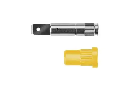 Produktfoto 1 von Schutzinger 4 mm Buchse Gelb Buchse für Laborstecker, Kontakt Nickel, 33 V ac, 70V dc 24A