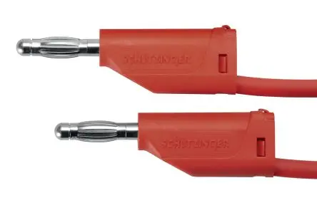 Produktfoto 1 von Schutzinger Messleitung 16A Stecker / Buchse, Rot Polyvinylchlorid-isoliert 1 m, 33 V ac, 70V dc
