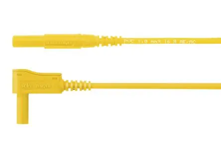 Produktfoto 1 von Schutzinger Messleitung 16A Stecker / Stecker, Gelb Polyvinylchlorid-isoliert 2 m, 1kV
