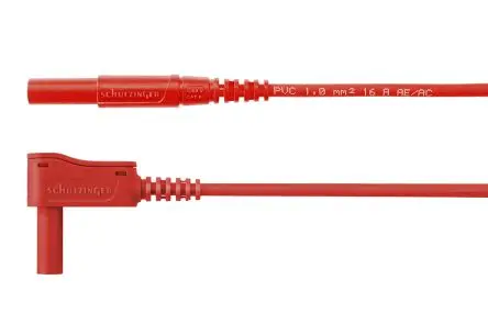 Produktfoto 1 von Schutzinger Messleitung 16A Stecker / Stecker, Rot Polyvinylchlorid-isoliert 500 mm, 1kV