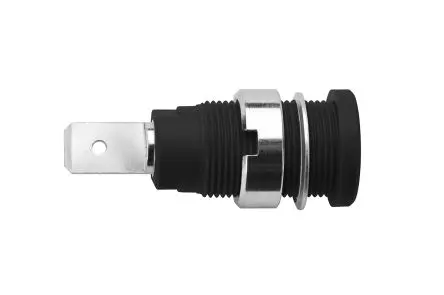Produktfoto 1 von Schutzinger 4 mm Buchse Schwarz Buchse für Laborstecker, Kontakt Nickel, 1000V 10A