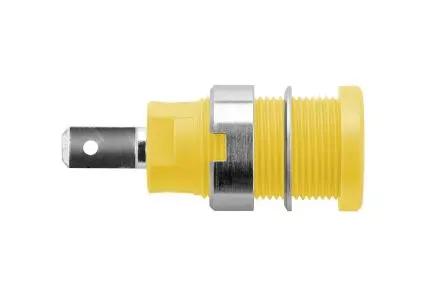 Produktfoto 1 von Schutzinger 4 mm Buchse Gelb Buchse für Laborstecker, Kontakt Nickel, 1000V 24A