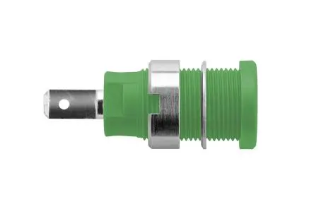 Produktfoto 1 von Schutzinger 4 mm Buchse Grün Buchse für Laborstecker, Kontakt Nickel, 1000V 24A