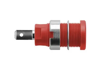 Produktfoto 1 von Schutzinger 4 mm Buchse Rot Buchse für Laborstecker, Kontakt Nickel, 1000V 24A