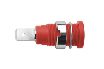 Produktfoto 1 von Schutzinger 4 mm Buchse Rot Buchse für Laborstecker, Kontakt Nickel, 1000V 24A