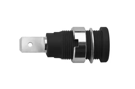 Produktfoto 1 von Schutzinger 4 mm Buchse Schwarz Buchse für Laborstecker, Kontakt Nickel, 1000V 24A